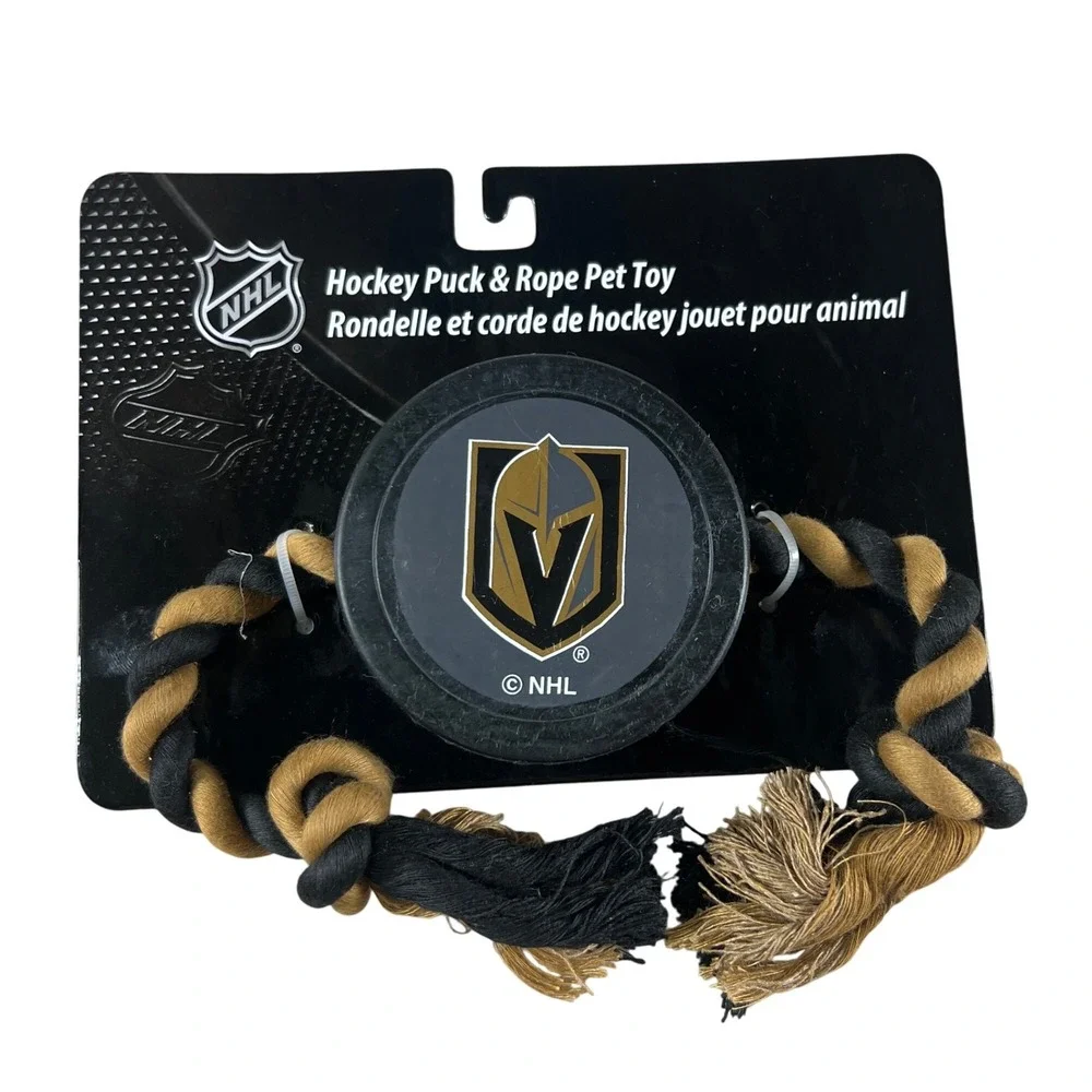Vegas Golden Knights‎ NHL Hockey Puck Rope Pet Toy Chew Tug Dog Gift New
